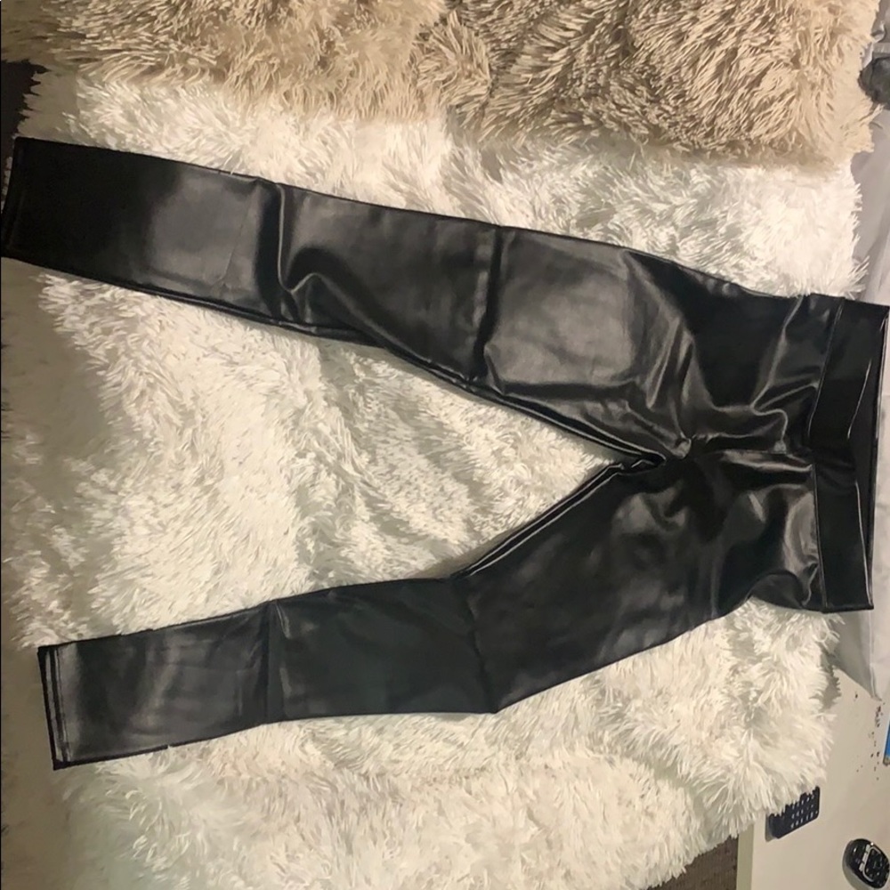 Leather look- pants never worn